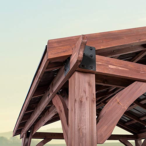 360FlipNorwood 20 ft. x 12 ft. All Cedar Wooden Carport Pavilion Gazebo with Hard Top Steel Roof