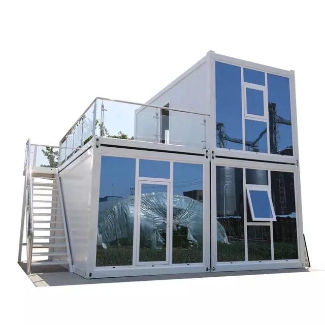 Moden container house | Two Story Folding Container House  with bedrooms, Bathroom, Kitchen | Modular Container Tiny Steel Home Brown Color (40 FT)