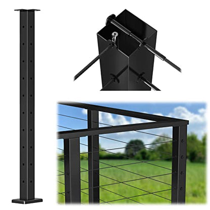 4Pack  Stainless Steel Black Square Weldless Wood / Concrete - Cable Railing