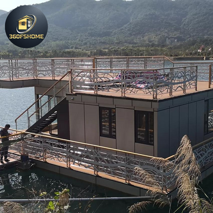 Boat house floating prefabricated modular house